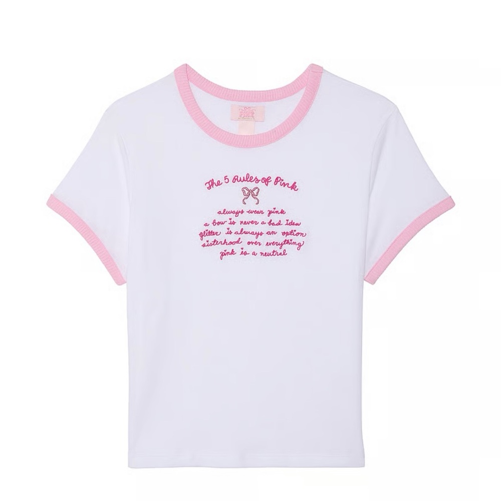 Pink x LoveShackFancy Retro Cotton Tee
